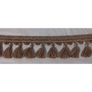 Hand Tied Tassel Fringe 3.5" Trim Curtain Cushion Edge Beige Gold By The Yard